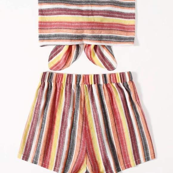 SHEIN Tie front two piece tube set - Picture 2 of 6